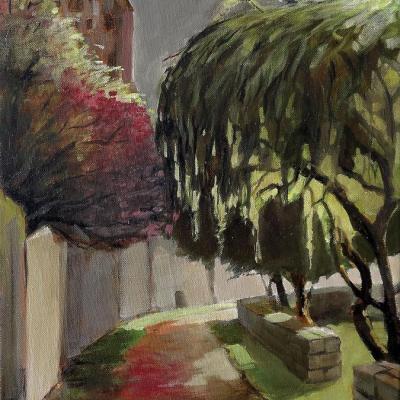 Au pied de l'abbaye (Huile,40x60)