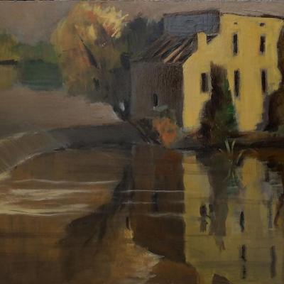 Le moulin de Pincé (huile,80x40)