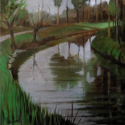 Un beau dimanche d'avril (huile 40x40)