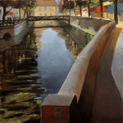 L'ile sur la Sorgue (huile, 30x30)