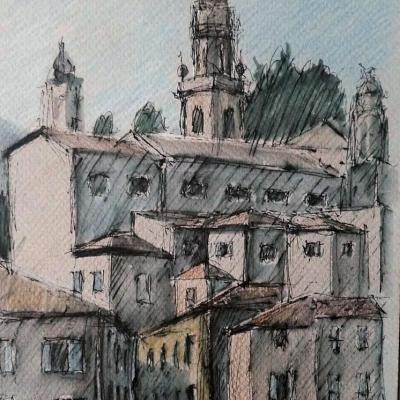 Menton (dessin aquarellé)